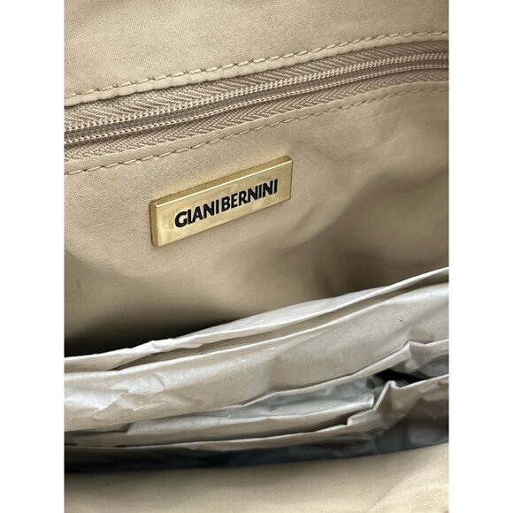 Giani Bernini Classy Ostrich-Embossed Dome Satchel Brown Handbag Purse New - Picture 6 of 9